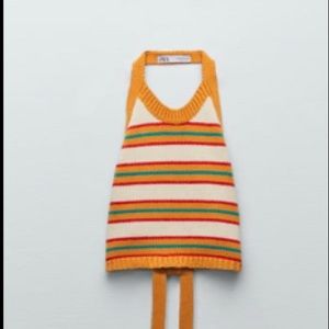 ZARA halter knit open back crop top